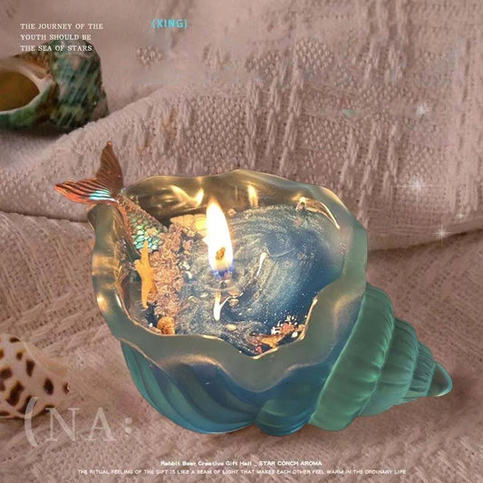 Sea Shell Aromatherapy Candle Creative Starfish Shell Scented Candle Sea Shell Candle Handmade Sea Shell Whirlpool Candles MINHBATTI