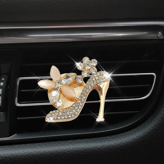 Inlay Water drill Girls Purse High Heel  car Air conditioning outlet perfume car perfume car interior accessories car fragrance MINHBATTI