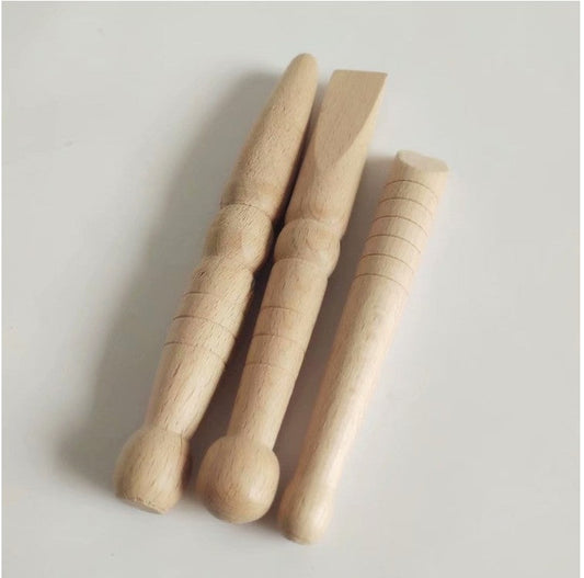 Wooden Foot Manual Acupuncture Pen Hands And Feet Massage Stick Three-piece Set MINHBATTI