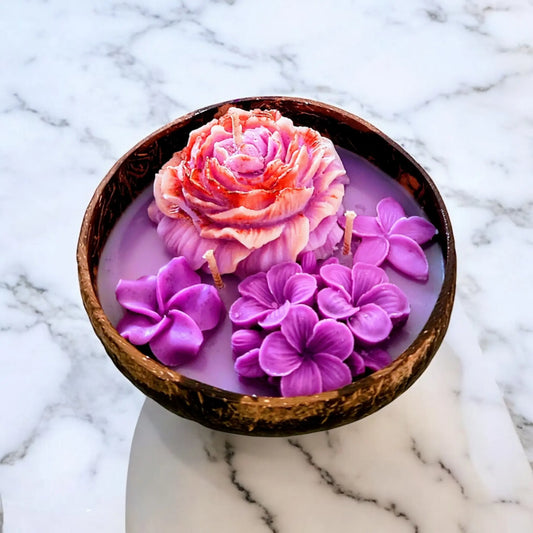 Bougie parfumée au musc "purple flowers" MĪNHBATTĪ